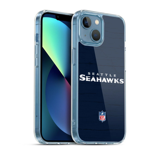 NFL Seattle Seahawks Logo Distressed Look Soft Gel Case for Apple iPhone 13 Mini & MagSafe