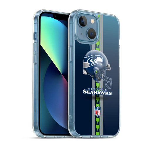 NFL Seattle Seahawks Logo Helmet Soft Gel Case for Apple iPhone 13 Mini & MagSafe