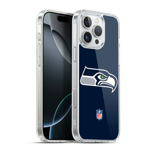NFL Seattle Seahawks Logo Plain Soft Gel Case for Apple iPhone 16 Pro Max & MagSafe