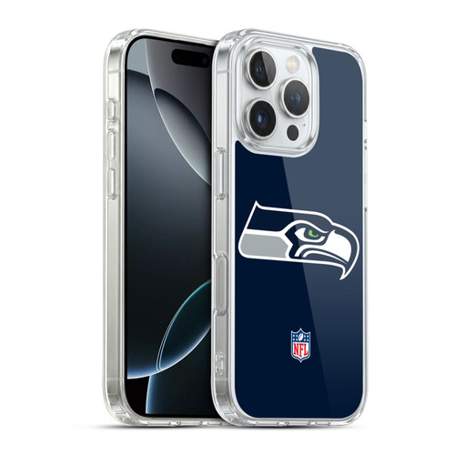 NFL Seattle Seahawks Logo Plain Soft Gel Case for Apple iPhone 16 Pro & MagSafe