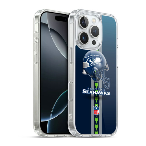NFL Seattle Seahawks Logo Helmet Soft Gel Case for Apple iPhone 16 Pro & MagSafe