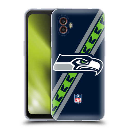NFL Seattle Seahawks Logo Stripes Soft Gel Case for Samsung Galaxy Xcover6 Pro/Pro2