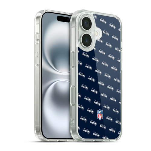 NFL Seattle Seahawks Artwork Patterns Soft Gel Case for Apple iPhone 16