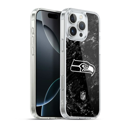 NFL Seattle Seahawks Artwork Marble Soft Gel Case for Apple iPhone 16 Pro Max