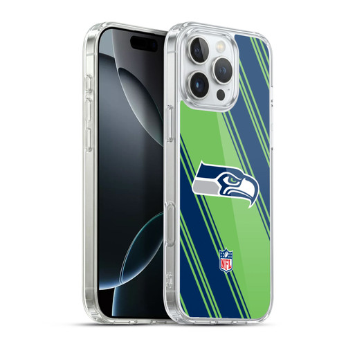 NFL Seattle Seahawks Artwork Stripes Soft Gel Case for Apple iPhone 16 Pro Max