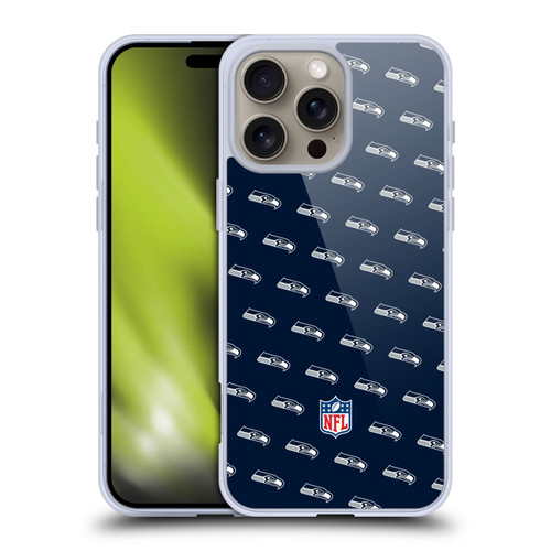 NFL Seattle Seahawks Artwork Patterns Soft Gel Case for Apple iPhone 16 Pro Max