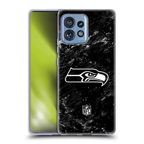 NFL Seattle Seahawks Artwork Marble Soft Gel Case for Motorola Moto Edge 40 Pro