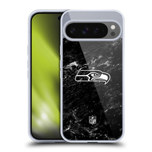 NFL Seattle Seahawks Artwork Marble Soft Gel Case for Google Pixel 9 Pro XL