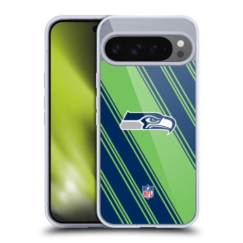 NFL Seattle Seahawks Artwork Stripes Soft Gel Case for Google Pixel 9 Pro XL