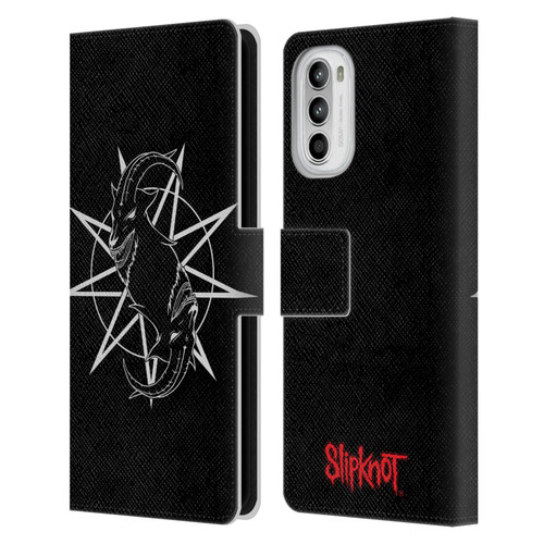 Slipknot Key Art Goat Logo Leather Book Wallet Case Cover For Motorola Moto G52