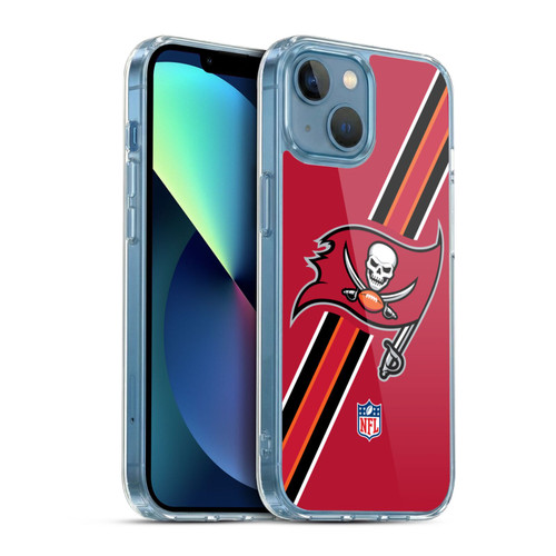 NFL Tampa Bay Buccaneers Logo Stripes Soft Gel Case for Apple iPhone 13 Mini & MagSafe