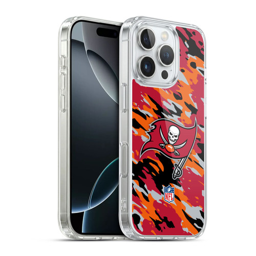 NFL Tampa Bay Buccaneers Logo Camou Soft Gel Case for Apple iPhone 16 Pro & MagSafe