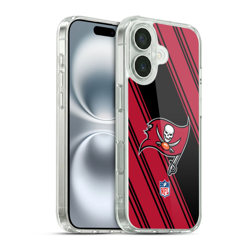 NFL Tampa Bay Buccaneers Artwork Stripes Soft Gel Case for Apple iPhone 16 & MagSafe