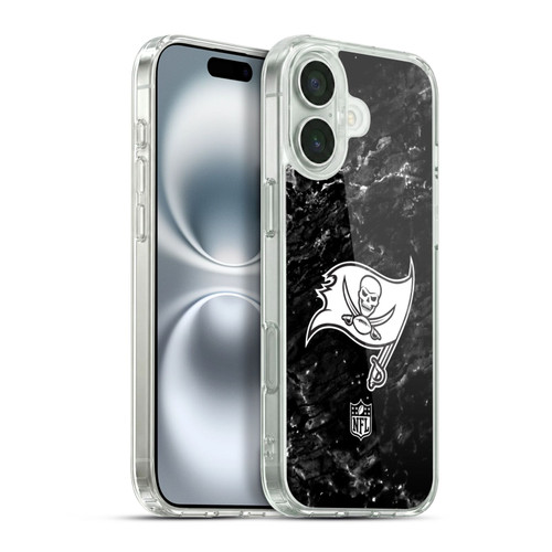 NFL Tampa Bay Buccaneers Artwork Marble Soft Gel Case for Apple iPhone 16 Plus & MagSafe