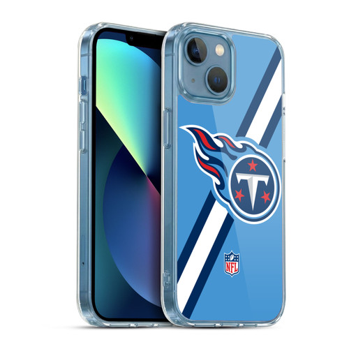 NFL Tennessee Titans Logo Stripes Soft Gel Case for Apple iPhone 13 Mini & MagSafe