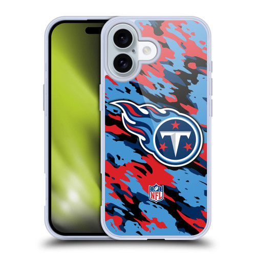 NFL Tennessee Titans Logo Camou Soft Gel Case for Apple iPhone 16