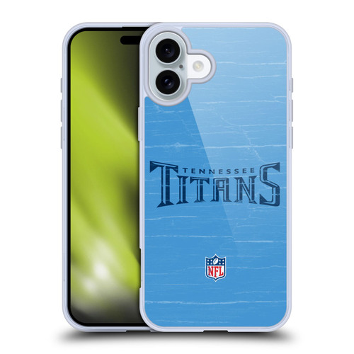 NFL Tennessee Titans Logo Distressed Look Soft Gel Case for Apple iPhone 16 Plus