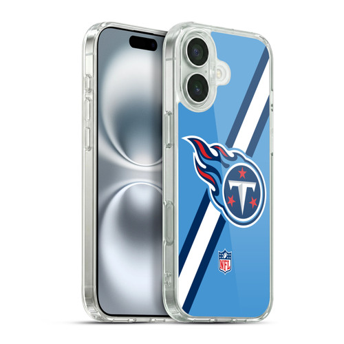 NFL Tennessee Titans Logo Stripes Soft Gel Case for Apple iPhone 16 Plus & MagSafe