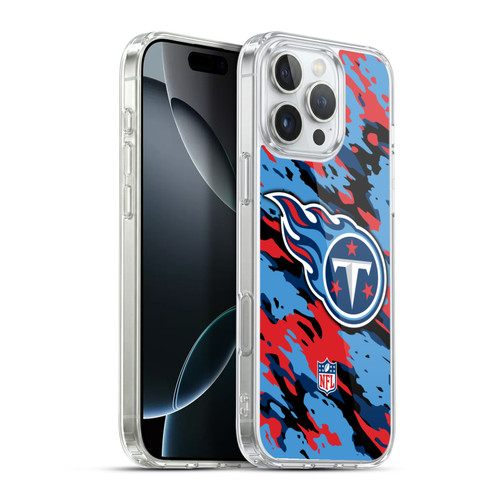 NFL Tennessee Titans Logo Camou Soft Gel Case for Apple iPhone 16 Pro Max & MagSafe