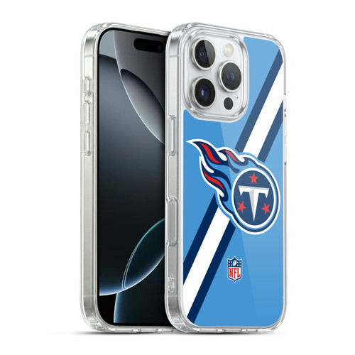NFL Tennessee Titans Logo Stripes Soft Gel Case for Apple iPhone 16 Pro & MagSafe