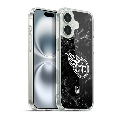 NFL Tennessee Titans Artwork Marble Soft Gel Case for Apple iPhone 16 Plus & MagSafe