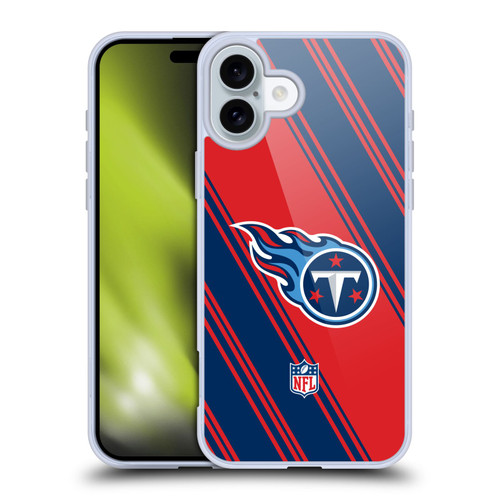 NFL Tennessee Titans Artwork Stripes Soft Gel Case for Apple iPhone 16 Plus