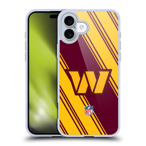 NFL Washington Football Team Artwork Stripes Soft Gel Case for Apple iPhone 16 Plus