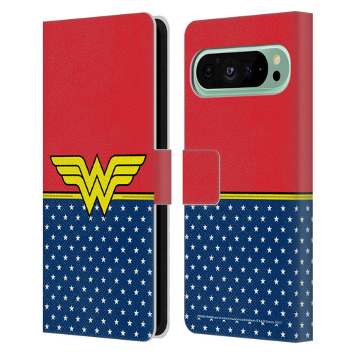 Wonder Woman DC Comics Logos Costume Leather Book Wallet Case Cover For Google Pixel 9 Pro XL