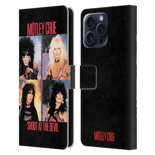Motley Crue Albums Shout At The Devil Leather Book Wallet Case Cover For Apple iPhone 16 Pro Max