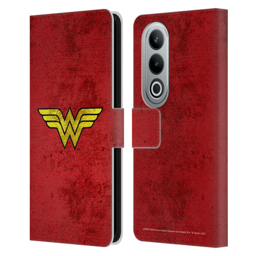 Wonder Woman DC Comics Logos Distressed Leather Book Wallet Case Cover For OPPO OnePlus Ace 3V 5G