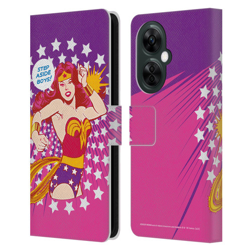 Wonder Woman DC Comics Vintage Art Step Aside Leather Book Wallet Case Cover For OnePlus Nord CE 3 Lite 5G