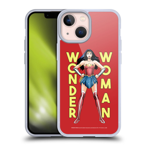 Wonder Woman DC Comics Character Art Stand Soft Gel Case for Apple iPhone 13 Mini & MagSafe