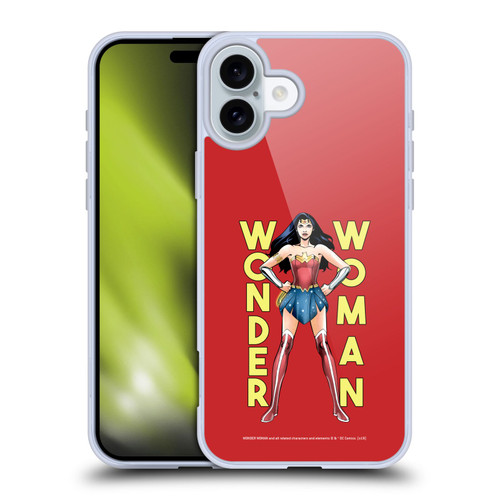 Wonder Woman DC Comics Character Art Stand Soft Gel Case for Apple iPhone 16 Plus & MagSafe