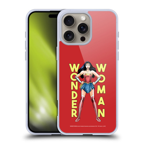Wonder Woman DC Comics Character Art Stand Soft Gel Case for Apple iPhone 16 Pro Max & MagSafe
