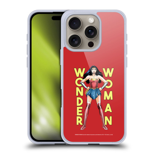 Wonder Woman DC Comics Character Art Stand Soft Gel Case for Apple iPhone 16 Pro & MagSafe
