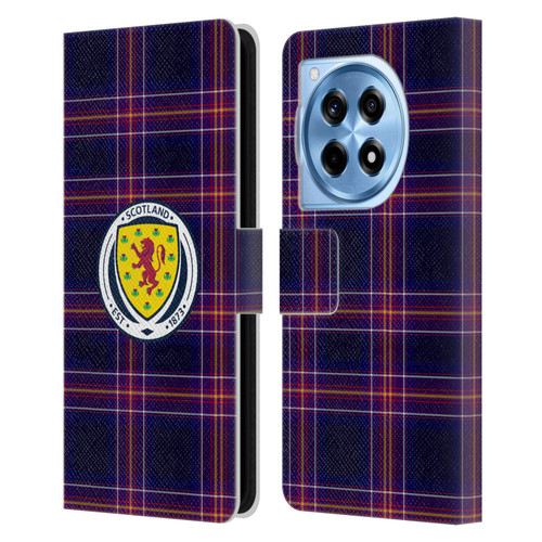Scotland National Football Team Logo 2 Tartan Leather Book Wallet Case Cover For OnePlus 12R