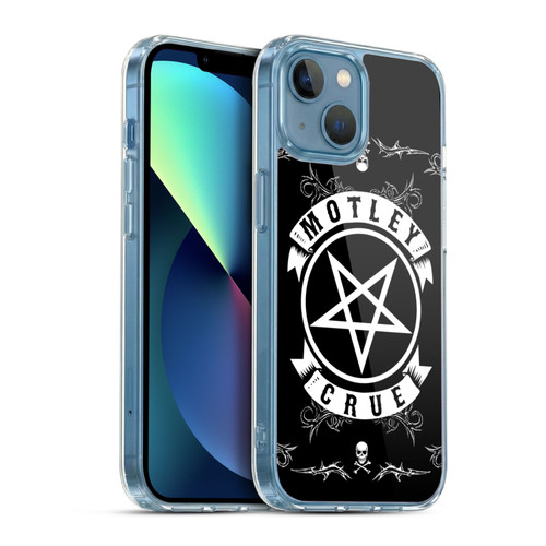 Motley Crue Logos Pentagram And Skull Soft Gel Case for Apple iPhone 13 Mini & MagSafe