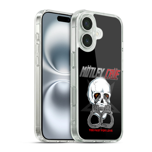 Motley Crue Logos Too Fast For Love Skull Soft Gel Case for Apple iPhone 16 & MagSafe