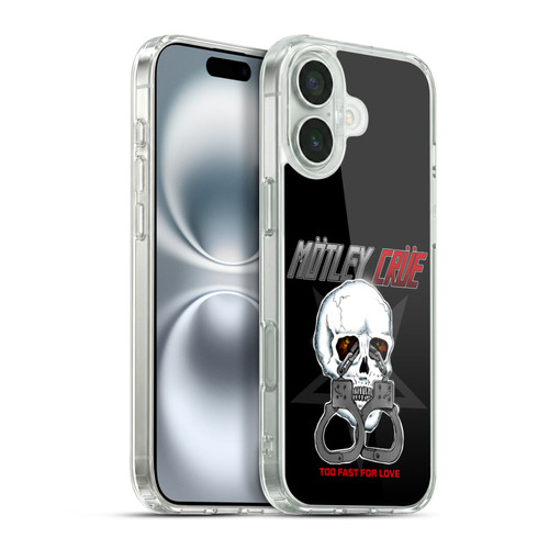 Motley Crue Logos Too Fast For Love Skull Soft Gel Case for Apple iPhone 16 Plus & MagSafe
