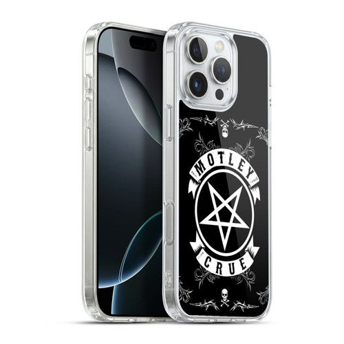 Motley Crue Logos Pentagram And Skull Soft Gel Case for Apple iPhone 16 Pro Max & MagSafe