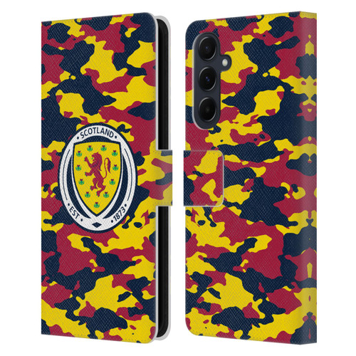 Scotland National Football Team Logo 2 Camouflage Leather Book Wallet Case Cover For Samsung Galaxy A55 5G