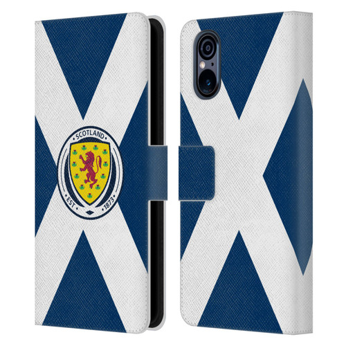 Scotland National Football Team Logo 2 Scotland Flag Leather Book Wallet Case Cover For Sony Xperia 5 V 5G