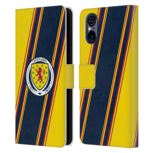 Scotland National Football Team Logo 2 Stripes Leather Book Wallet Case Cover For Sony Xperia 5 V 5G