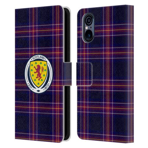 Scotland National Football Team Logo 2 Tartan Leather Book Wallet Case Cover For Sony Xperia 5 V 5G
