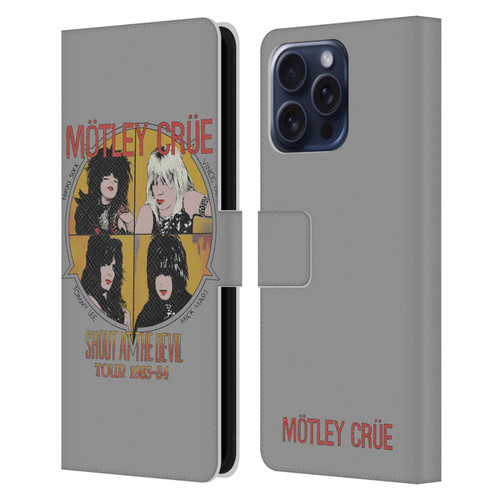 Motley Crue Tours SATD Vintage Leather Book Wallet Case Cover For Apple iPhone 16 Pro Max