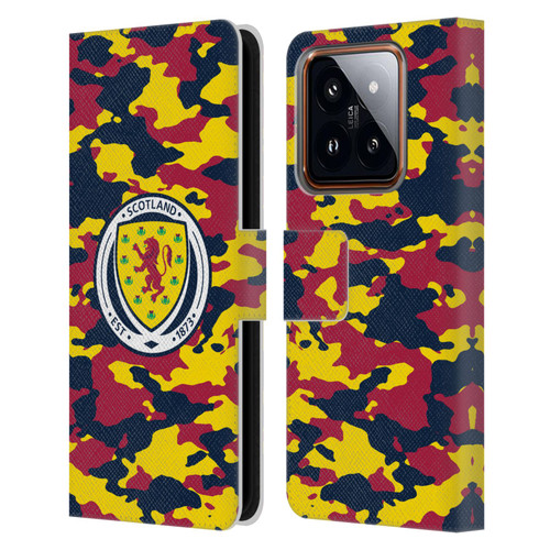 Scotland National Football Team Logo 2 Camouflage Leather Book Wallet Case Cover For Xiaomi 14