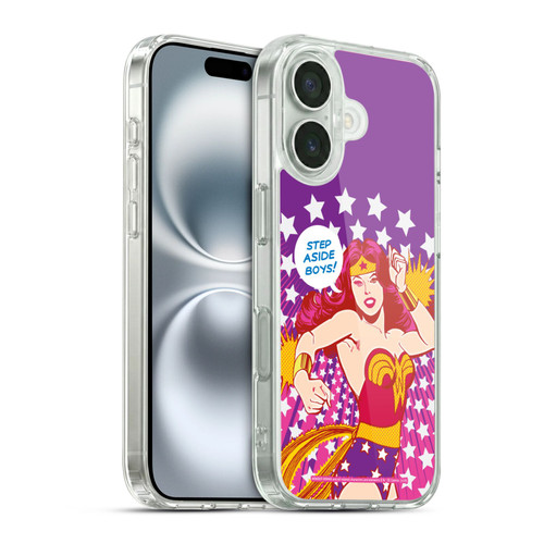 Wonder Woman DC Comics Vintage Art Step Aside Soft Gel Case for Apple iPhone 16 & MagSafe