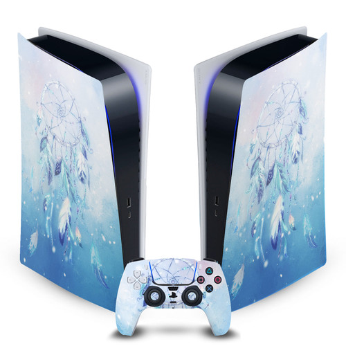 Simone Gatterwe Art Mix Blue Dreamcatcher Vinyl Sticker Skin Decal Cover for Sony PS5 Digital Edition Bundle