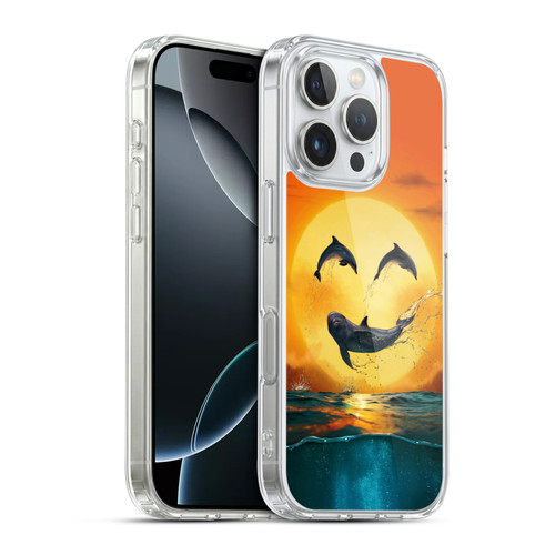 Vincent Hie Graphics Dolphins Smile Soft Gel Case for Apple iPhone 16 Pro & MagSafe