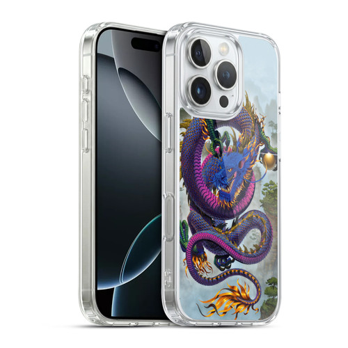 Vincent Hie Graphics Good Fortune Dragon Blue Soft Gel Case for Apple iPhone 16 Pro & MagSafe